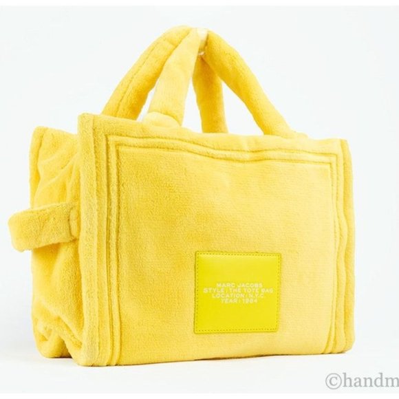 NEW Marc Jacobs The Terry Tote Yellow Medium Soft Terry Fabric Crossbody Handbag - Picture 3 of 8